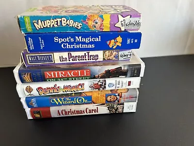 Lot Of 7 Kids VHS: Wizard Of Oz Muppet Babies Spot's Magical Christmas ++ • $7