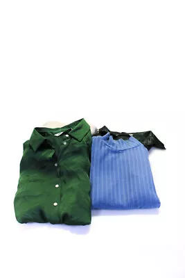 Zara MNG Womens Knit Satin Shirts Sweater Blue Green White Medium Large Lot 4 • $42.69