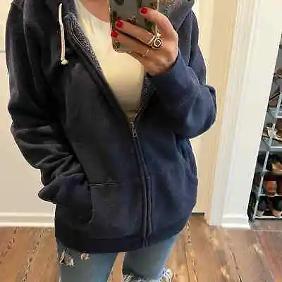 J.Crew Navy Blue Hoodie Sweatshirt Cozy Size XL Extra Large Navy Blue • $40