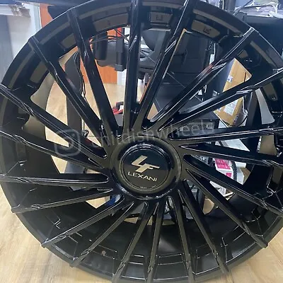 28  Inch Gloss Black Lexani Wraith W/ XL CAP Wheels Rims Blanks 24 26 22 • $3682.80