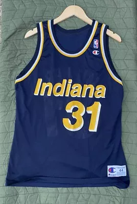 Vintage Champion Indiana Pacers Reggie Miller Basketball Jersey Size 44 • $37.99