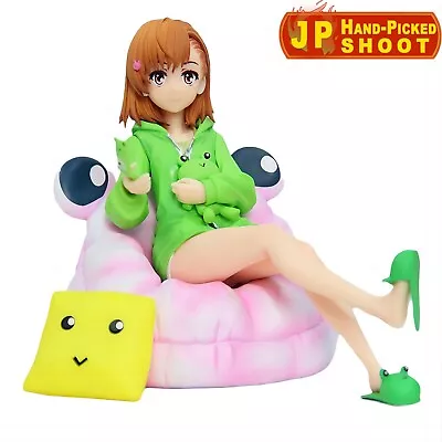 Anime Scientific Railgun Misaka Mikoto Frog Suit Sit 14cm Statue GK Figure Toy • $42.29