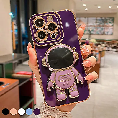 $11.82 • Buy Case For IPhone 14 13 12 11 Pro Max XR 7 8+ Cute Astronaut Silicone Stand Cover