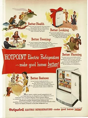 1946 Hotpoint Electric Refrigerator Freezer Art Vintage Print Ad 2 • $8.95