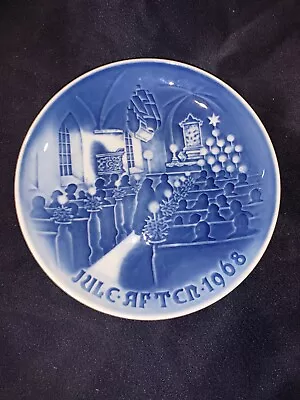 1968 B&G  Christmas In Church  Bing & Grondahl Denmark Porcelain Plate Blue  • $6.60