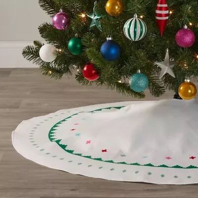 BRAND NEW Wondershop Scandi Pattern Printed Christmas 48  Tree Skirt White/Green • $12.99