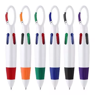 6Pcs Shuttle Pens With Carabiner Clip 4-in-1 Multicolor Pens Retractable Bal... • $14.87
