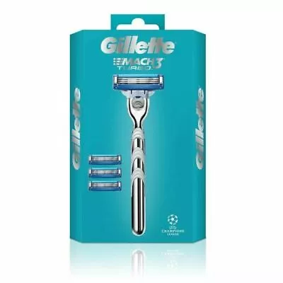 Gillette Mach3 Turbo Razor With 3 Blades - Geniune • £7.95