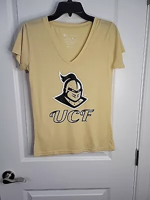 Colosseum NCAA UCF KNIGHTS Black & Gold Rhinestone V Neck  T Shirt Womens Medium • $6.40