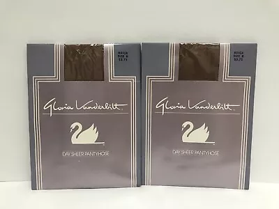 Lot Of 2 Gloria Vanderbilt Pantyhose Day Sheer Size B Beige • $9.98