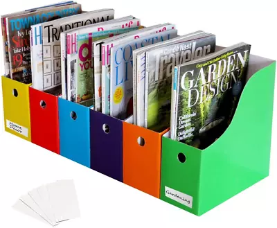 Magazine File Holder Organizer Box (6 12 Or 24 Pack) Storage For Desk And Shel • $29.95