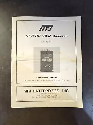 Mfj Model Mfj-259 Hf/vhf/swr Analyzer Instruction Manual • $0.99