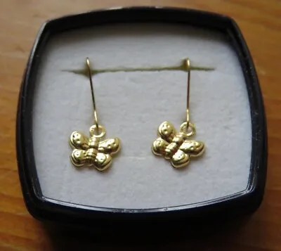 BN 18ct Gold Butterfly Dangle Earrings • £44.99