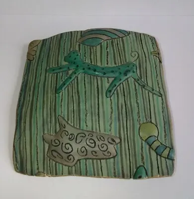 £24.99 • Buy Unusual Studio Pottery Brooch By Susan Mason Disley Animal Design With Stripes