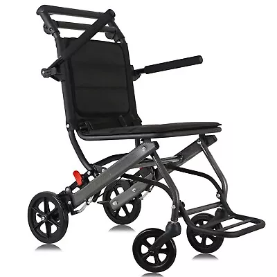 Ultra-lightweight BlackFoldingTransport Wheelchair For Adult Weighs Only 15 Lbs • $139