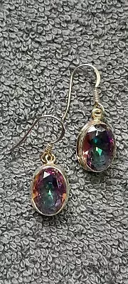 925Sterling Silver Mystic Topaz Gemstone Earrings • £20