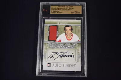 Ed Giacomin 2012-13 ITG Ultimate Memorabilia Enshrined Autograph & Jersey /19 • $20