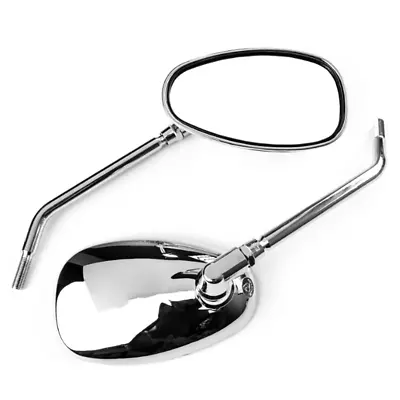 Chrome 10mm Motorcycle Rear View Mirrors For Yamaha V Star 650 XVS650 250 1100 • $25.49