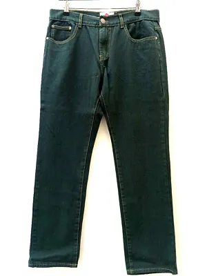 £20 • Buy Men's LEE COOPER Dark Teal With Mustard Thread Straight Leg Jeans 36/32 - CG T11