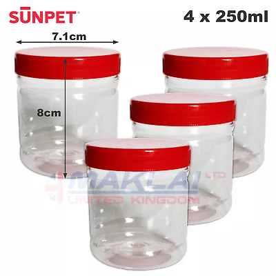 £6.49 • Buy PLASTIC STORAGE Containers With Screw Top Lids Food Canisters Sun Pet JARS Large