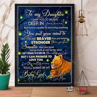 Lion To My Daughter I Want You To Believe Deep In Your Heart Great Gift Paper... • $15.42