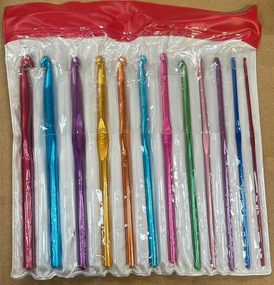 £2.69 • Buy 12 Pcs Multi Coloured Aluminium Crochet Hooks 2mm To 10mm Yarn Knitting Needles