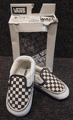 Vintage VANS Baby Crib Shoes Booties Boots Size 4 9-12mnths Classic Checkerboard • £29.95