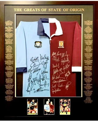 $525 • Buy Signed NRL Legends State Of Origin Limited Edition Rugby League Framed Jersey