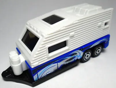 2013 Matchbox Travel Trailer Blue & White 1:64 Diecast 3 3/8  Pull Behind Camper • $14.99