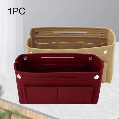 Stationery Insert Purse Felt Liner Large Capacity Organizer Bag Flexible Travel • £7.55