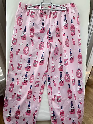 Munki Munki Pajamas Pants Medium M Satin Shiny Champagne Wine Pink • $18.88