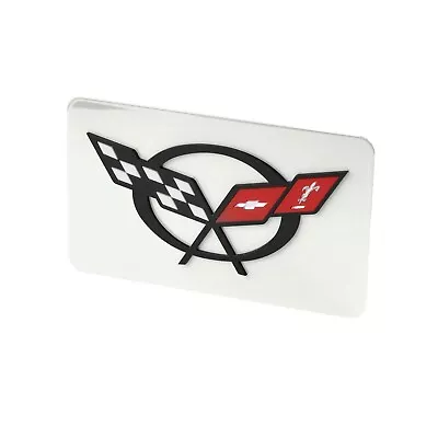 OEM GM Corvette 1997-04 C5 Exhaust Filler Plate W/ Flags Emblem - Arctic White • $102.95