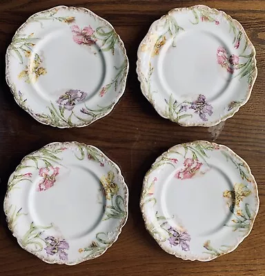 4 MATCHING LANTERNIER Limoges Floral & Gilt Decorative Plates - Lot 11 • $10