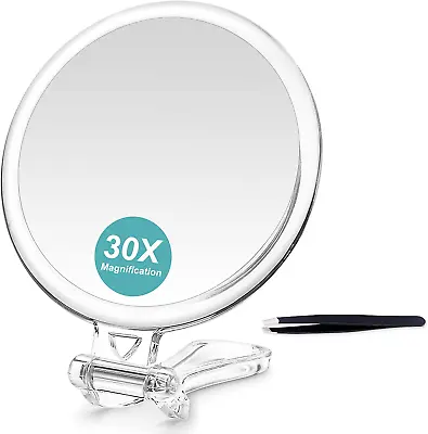 30X Magnifying Mirror Two Sided Mirror 30X/1X Magnification Folding Makeup Mi • $13.75