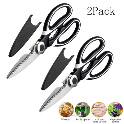 2 Pack Heavy Duty Kitchen Shears Stainless Steel Kitchen Scissors Ultra Sharp • $9.99