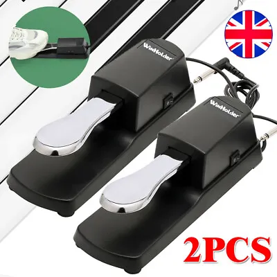 2PCS Universal Sustain Foot Switch Pedal For Digital Piano Electronic Keyboard • £14.99