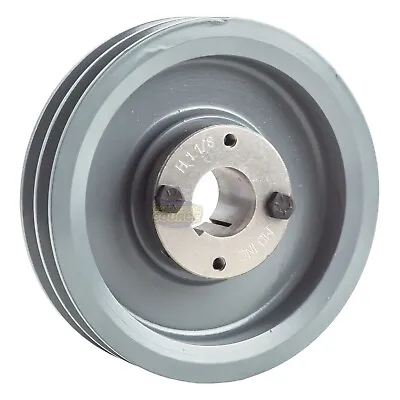 Cast Iron 6  Dual Groove Belt A Section 4L Pulley W/ 1-1/8   Sheave Bushing • $59.95