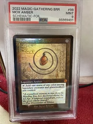 MTG Mox Amber - Foil - Retro Schematic English The Brothers' War PSA 9 Mint • $74