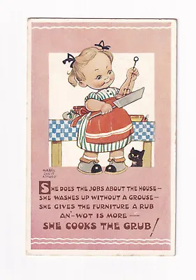 Printed Postcard Comic Mabel Lucie Attwell She Cooks The Grub • £3.99