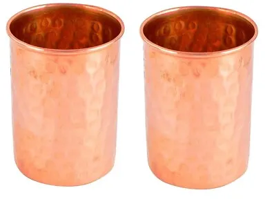 100% Copper Drinking Glass Cup Tumbler Mug 300 ML Ayurveda Health Benefits 2 PCs • $16.99