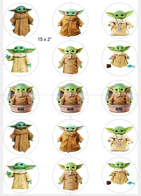 Baby Yoda Grogu; Star Wars; Cupcake Topper Circles • £5.99