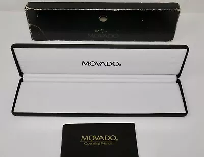 Movado Watch Black Leather Case With Box & Operating Manual EMPTY • $29.99