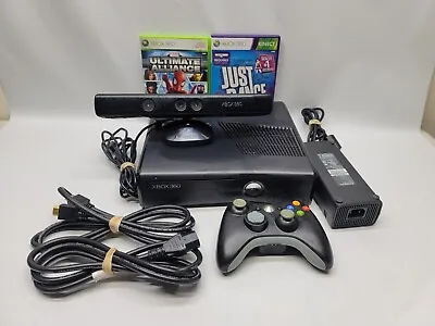 $79.99 • Buy Microsoft Xbox 360 S Slim Console 1439 (No Hard Drive) W/ Kinect & Accessories 