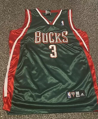 NBA Milwaukee Bucks #3 Brandon Jennings Adidas Jersey Men’s Sz 52 • $95