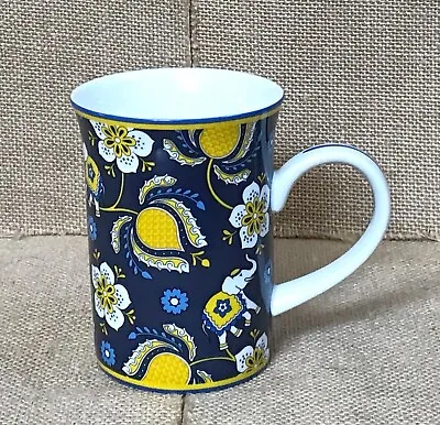 Vera Bradley Blue Floral Elephant Coffee Mug Cup Boho • $10