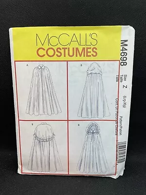 New McCall's M4698 Costumes Sewing Pattern Misses Cape Hooded Cloak Size Lrg Xlg • $8