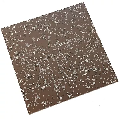 Brown Dense Flecked Quartz Reinforced Vinyl Floor Tiles 300mm X 2mm Thick • £1.49