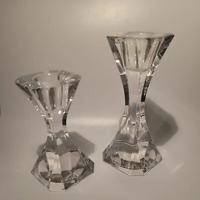 Villeroy & Boch Crystal Taper Candlestick Holders Set Of 2 • $20.99