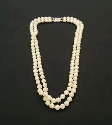 Vintage 14k White Gold Pearl Necklace • $100