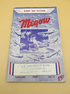 1942 Megow Sales Catalog Airplanes With Railroad Section Stamped Lang Phila. PA • $20